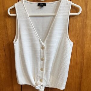 J. Crew Cream Textured Sleeveless Blouse